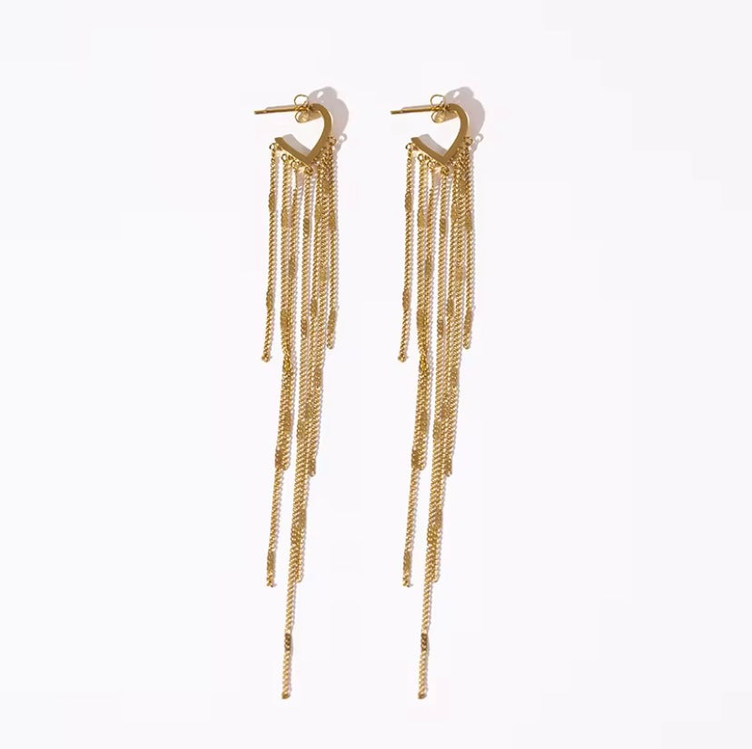 Heart Fringe - Earrings