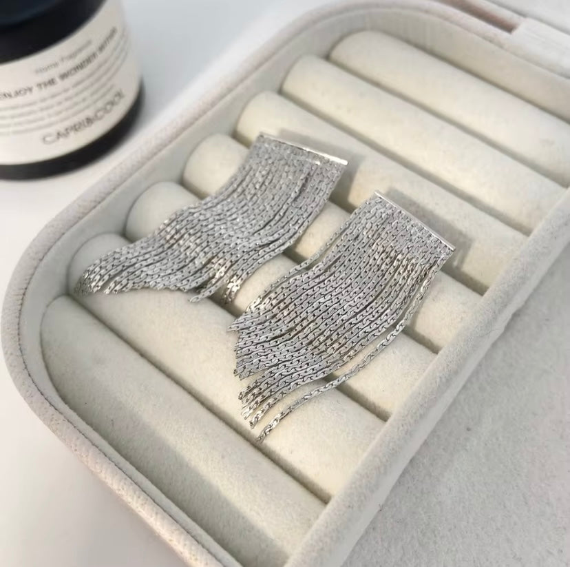 Fringe Earrings - Silver