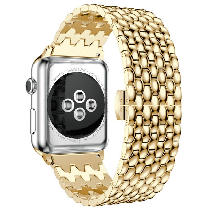 Gold pebble watch band - Large