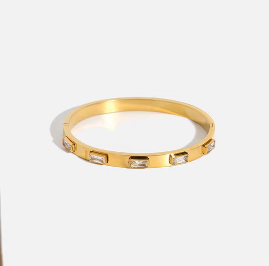 Clear Rectangle CZ Bangle