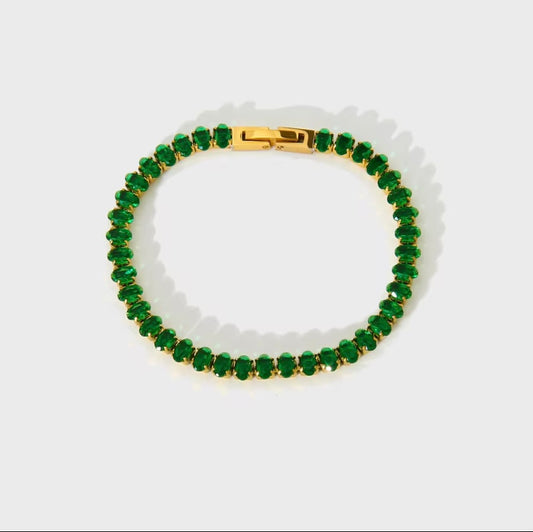 CZ Baguette - Green
