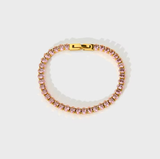 CZ Baguette - Pink