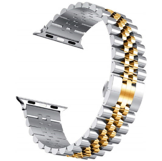 Silver/Gold combo classic watch band - Large