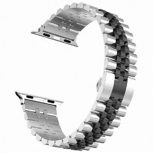 Silver/Black combo classic watch band - Small