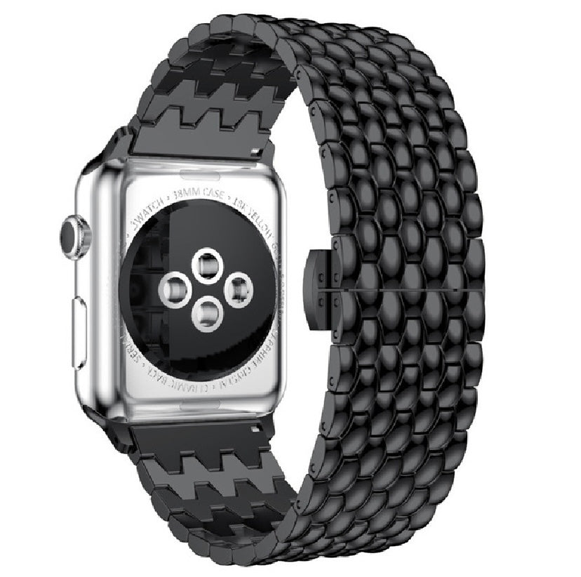 Black pebble watch band - Large