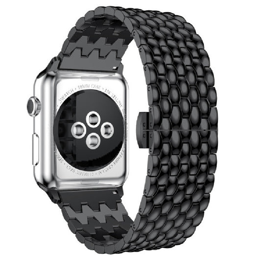 Black pebble watch band - Large