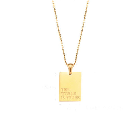 The world is yours statement necklace
