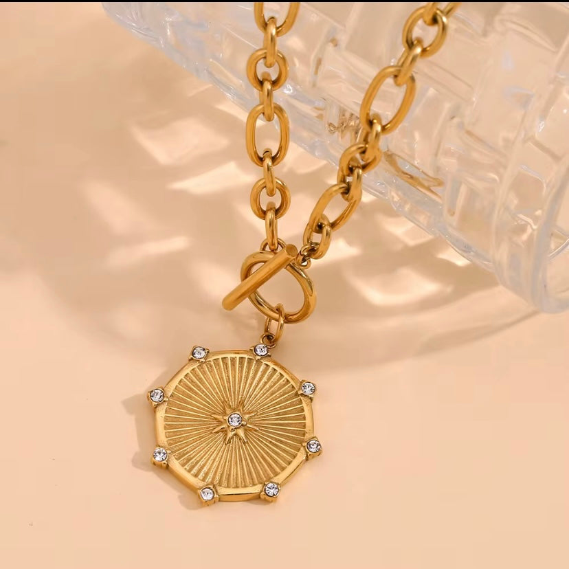 Sunburst Toggle with CZ Accents