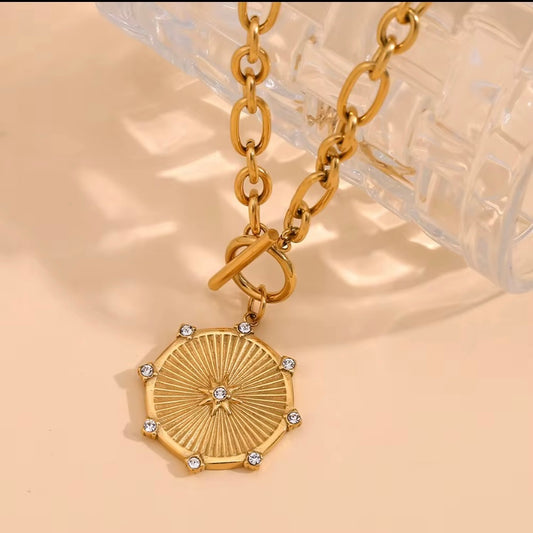 Sunburst Toggle with CZ Accents